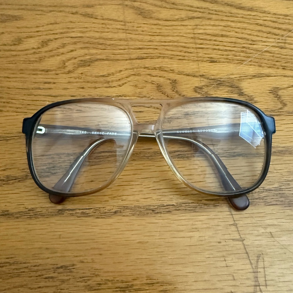 VTG  70’s/80’s SMOKE FADE AVIATOR STYLE FRAMES EYEGLASSES KENMARK HONG KONG 140